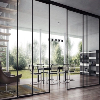 Cửa lùa Slim 4 cánh kính xám khói