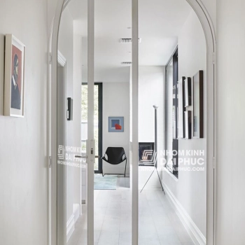 Cửa Nhôm Slim 2 Cánh Mở Quay Uốn Vòm