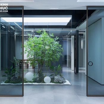 Cửa nhôm Slim Cover 4 cánh lùa đối xứng