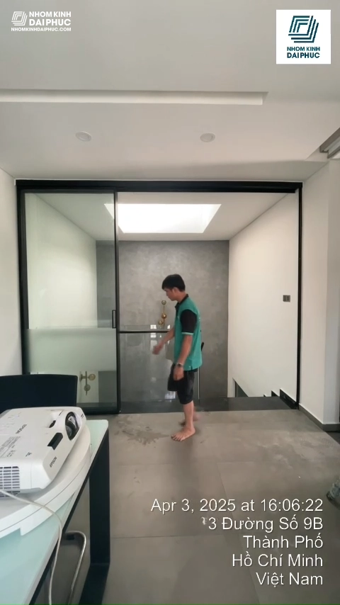 Video cửa nhôm slim 3 cánh lùa