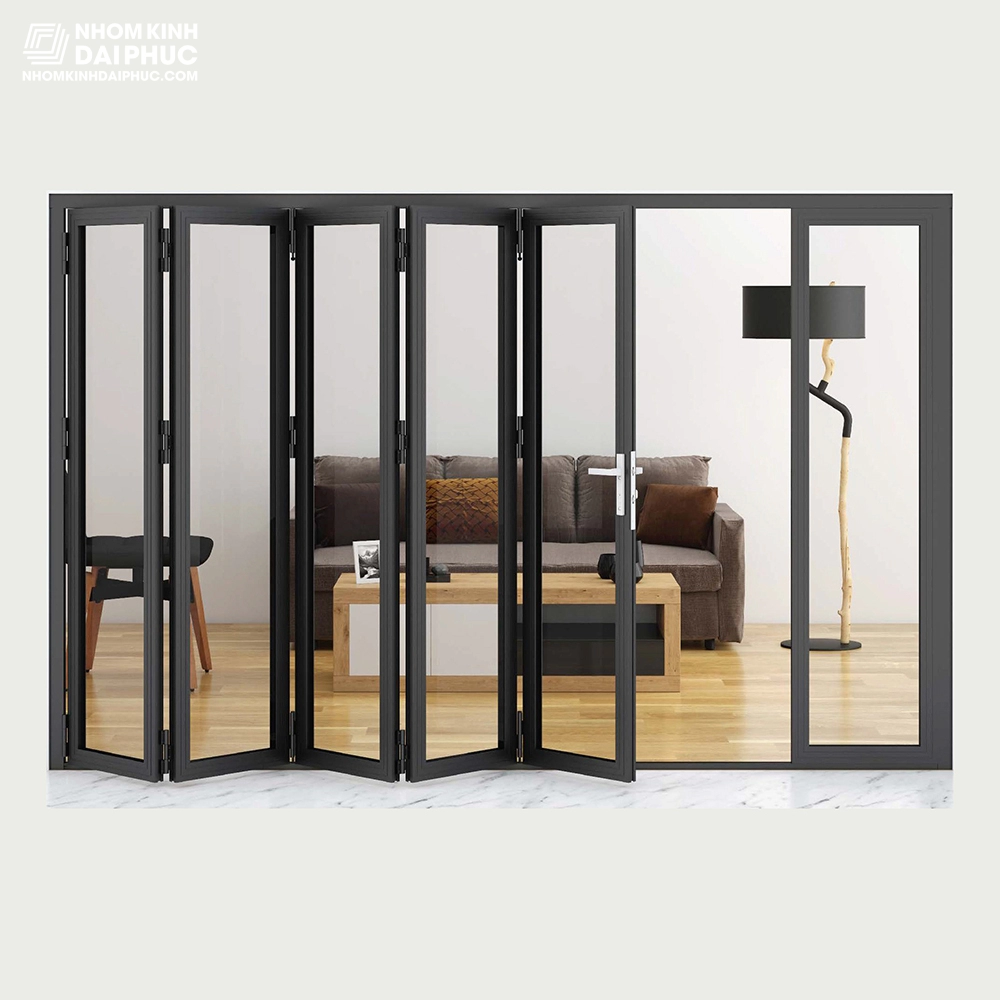 Cửa xếp trượt nhôm xingfa giá 2,7 triệu/m2