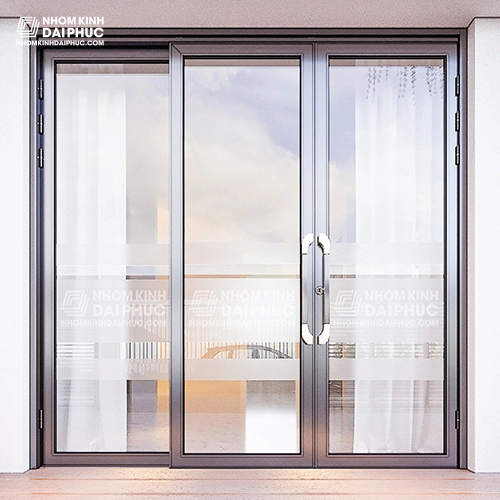 Giá cửa trượt quay 3 cánh màu nâu cà phê 2,7 triệu/m2