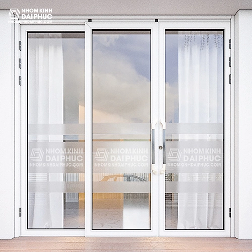 Giá cửa trượt quay 3 cánh màu trắng 2,7 triệu/m2