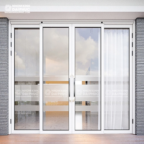 Giá cửa trượt quay 4 cánh màu trắng 2,4 triệu/m2