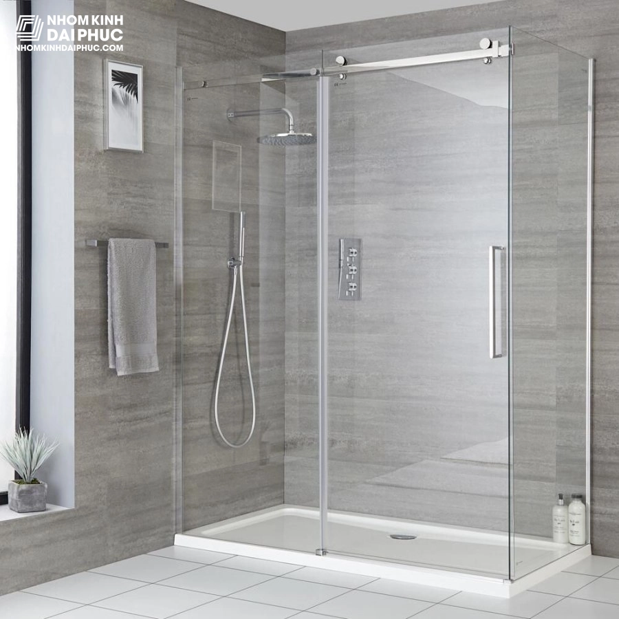 Phòng tắm kính 90 độ mở trượt