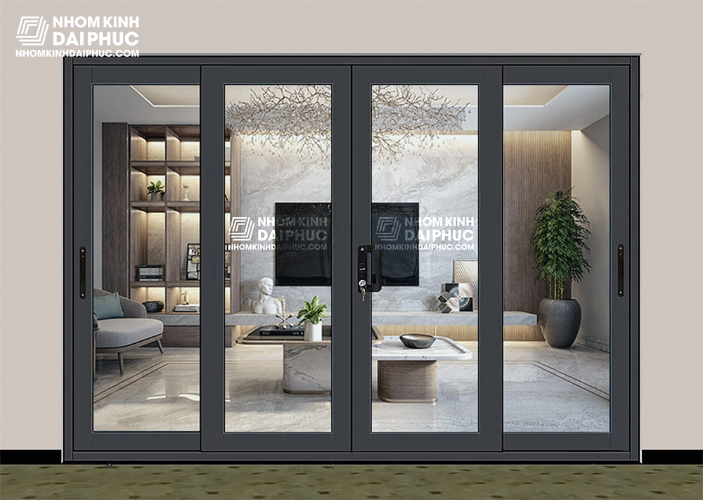 Cửa đi xingfa 4 cánh mở trượt hệ 93