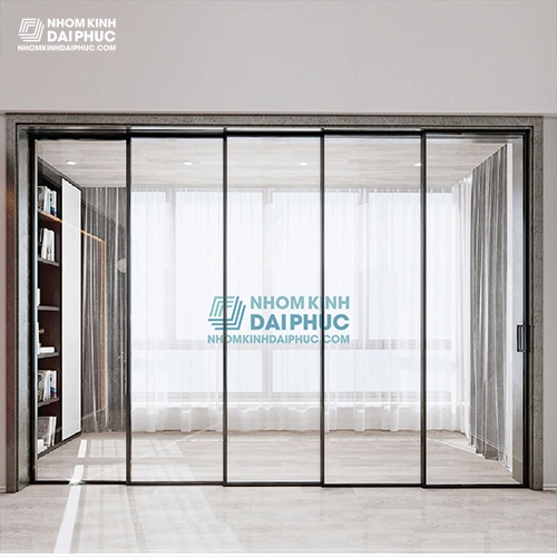 Giá cửa trượt Slim 5 cánh, 4 cánh lùa 1 cánh cố định 3,6 triệu/m2