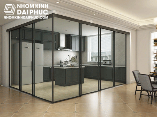 Cửa lùa Slim nối góc chữ L