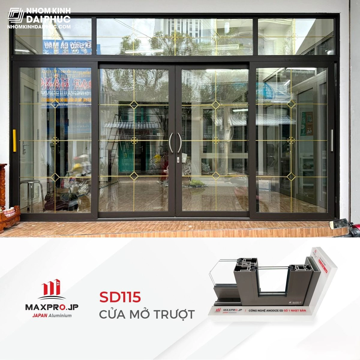 Cửa lùa nhôm Maxpro hệ 115