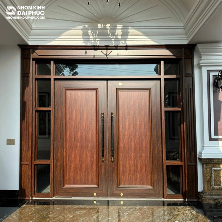 Cửa Nhôm Owin Bản Nhôm Tấm Màu Vân Gỗ Trắc