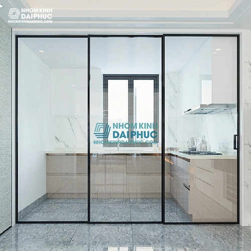 Giá cửa trượt Slim 3 cánh, 2 cánh lùa 1 cánh cố định 3,3 triệu/m2