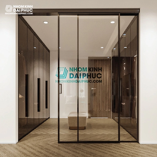 Giá cửa trượt Slim 2 cánh cùng lùa độc lập trên 2 ray 3,3 triệu/m2