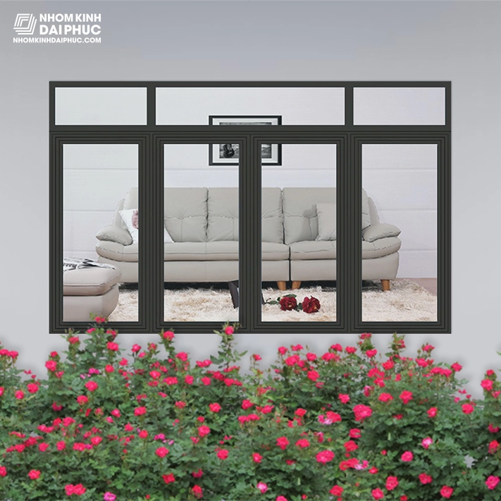 Cửa sổ xingfa 4 cánh mở quay