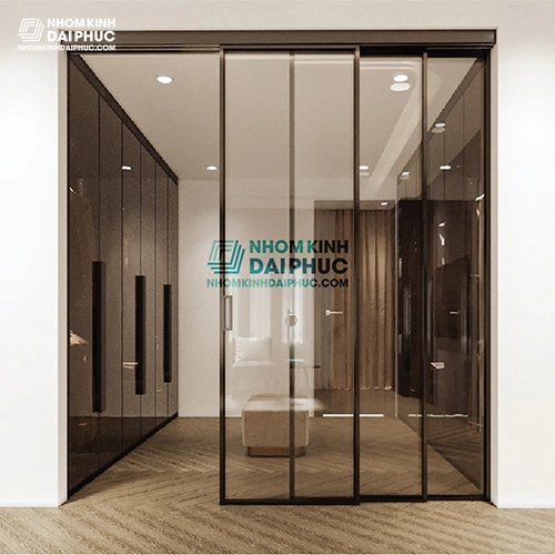 Giá cửa lùa Slim 3 cánh, lùa độc lập trên 3 ray 3,3 triệu/m2