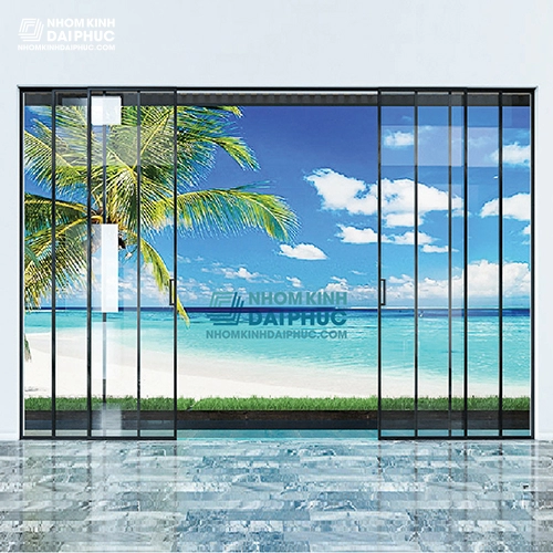 Giá cửa trượt Slim 6 cánh lùa sang 2 bên 3,8 triệu/m2