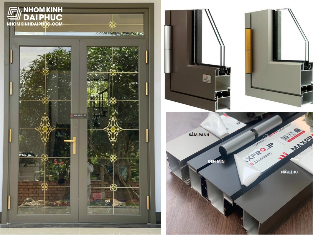 Mẫu cửa nhôm Maxpro phủ công nghệ sơn Anode bền màu đến 40 năm