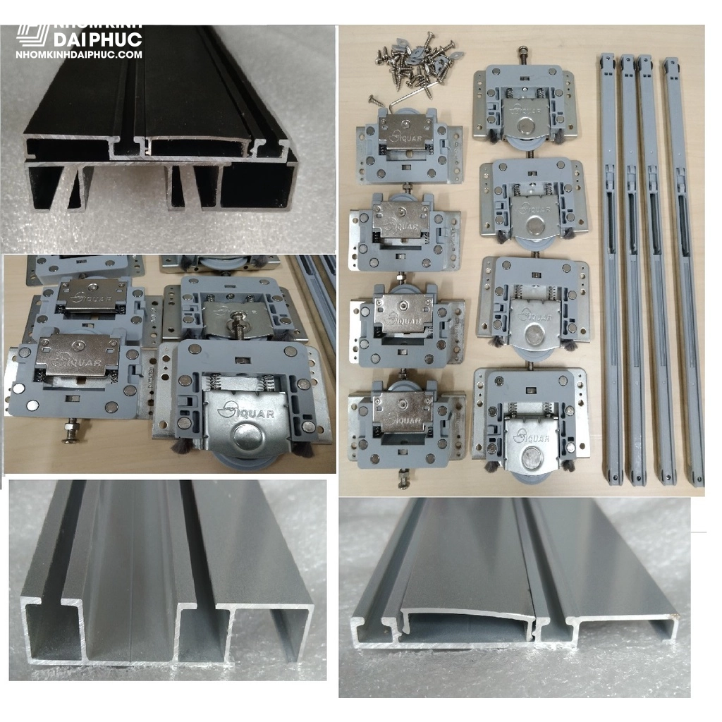 Phụ kiện cửa lùa cánh kính có giảm chấn