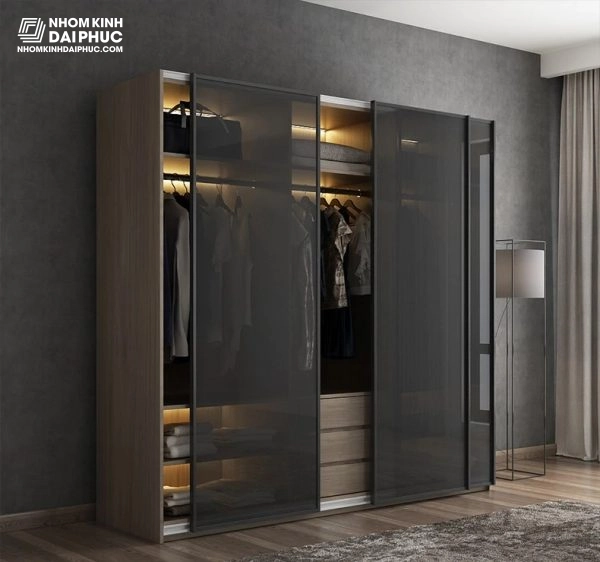 Mẫu tủ cánh kính lùa