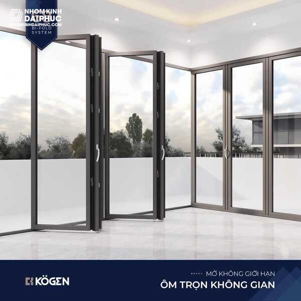 Cửa Nhôm Xếp Trượt Kogen hệ 68