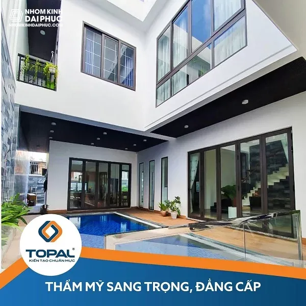 Công trình nhà ở sử dụng cửa nhôm Topal