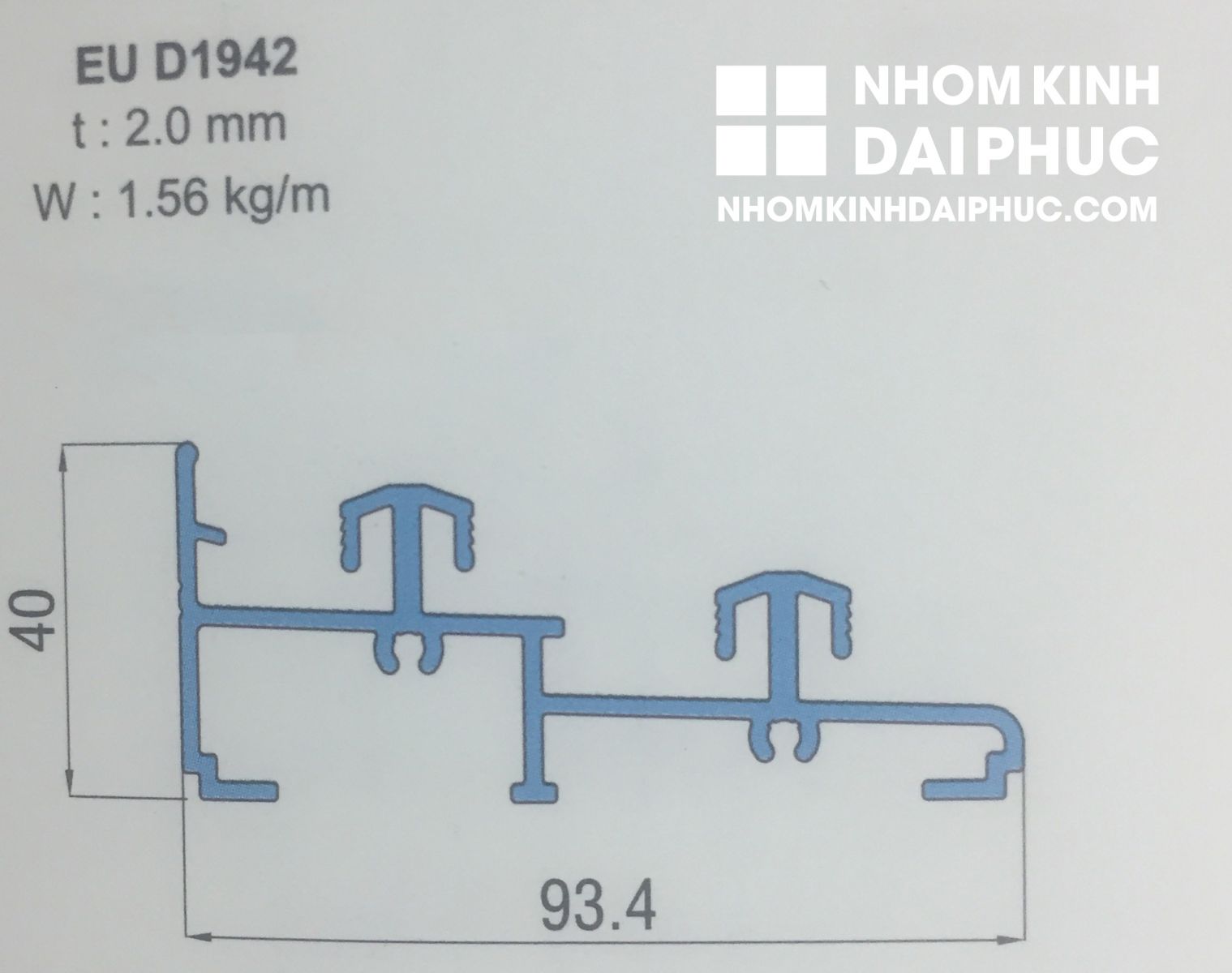 Ray dưới lệch cửa lùa nhôm xingfa hệ 93 