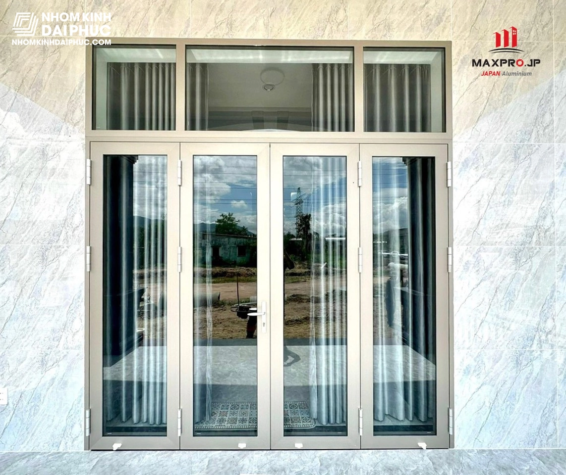 Nhôm maxpro hệ 55 dùng cho cửa đi 4 cánh