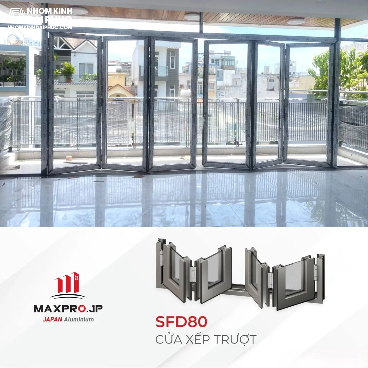 Kích thước và quy cách xếp trượt phức tạp là yếu tố ảnh hưởng giá cửa nhôm maxpro làm thay đổi hoàn toàn đơn giá dự toán.