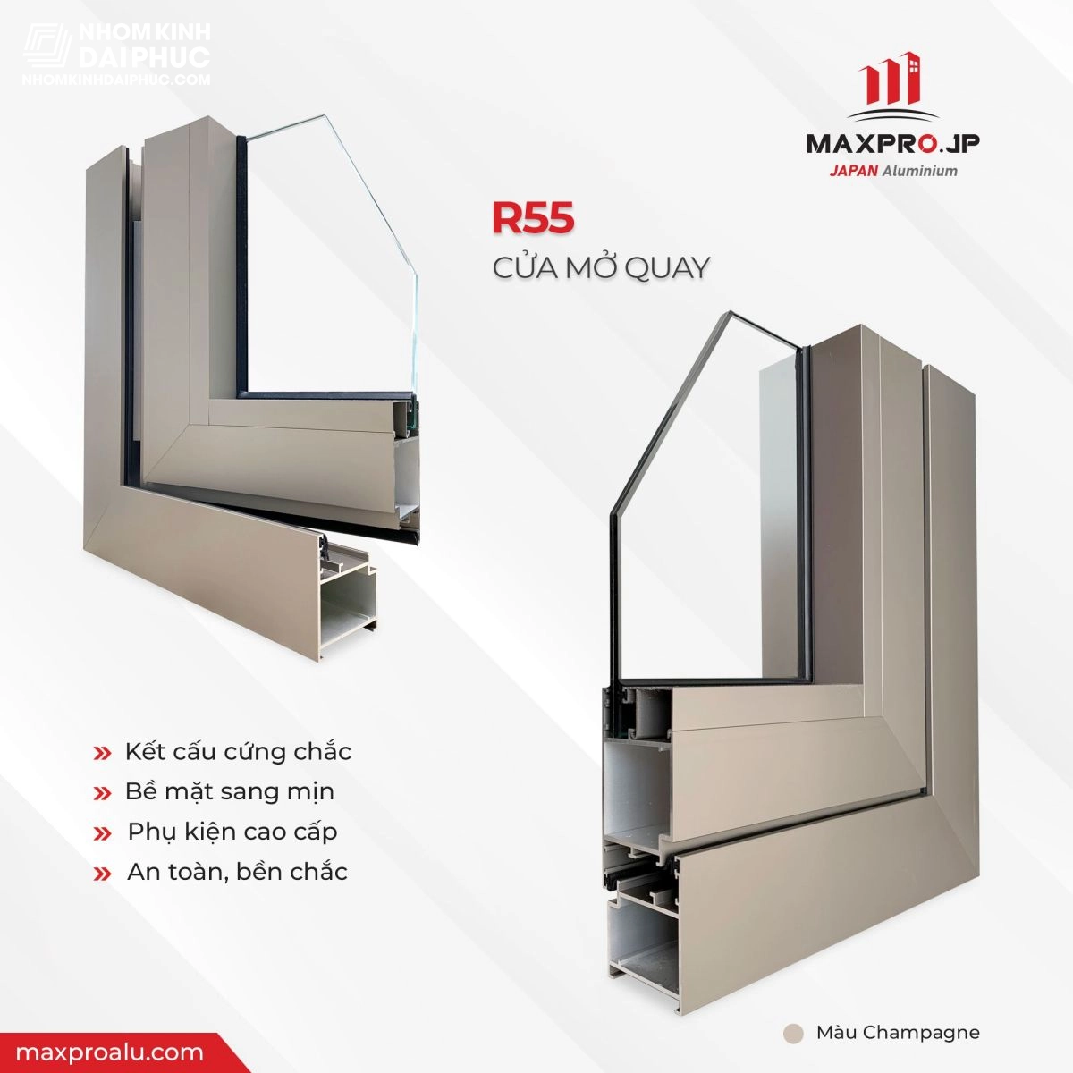 Profile nhôm Maxpro hệ 55