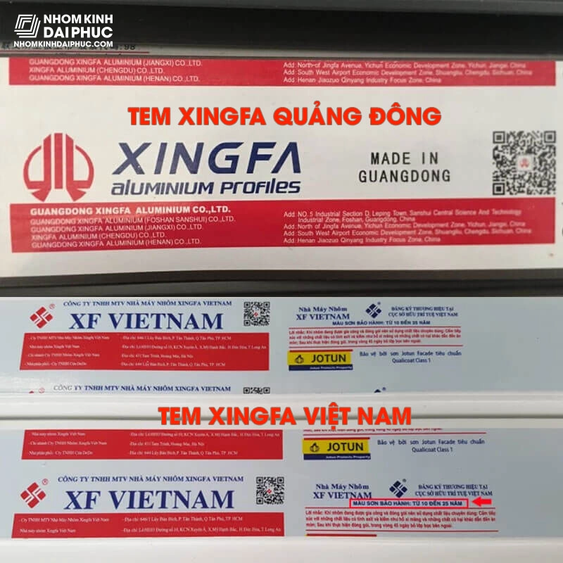 Tem nhôm Xingfa Việt Nam
