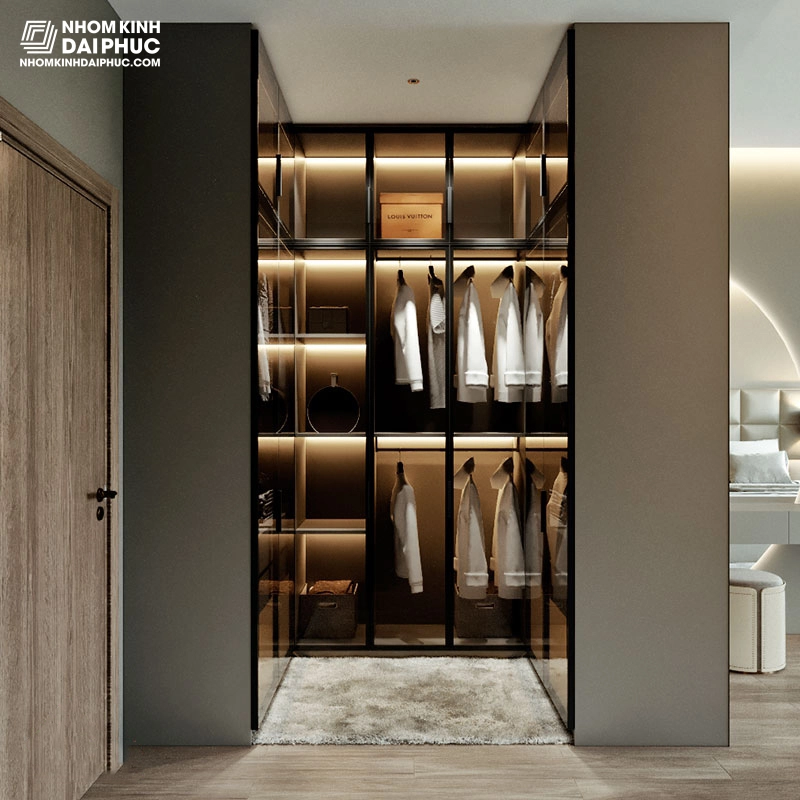 Mẫu tủ áo cánh kính hiện đại