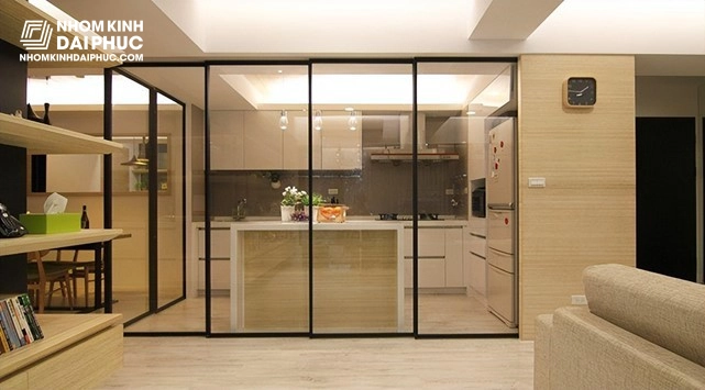 Vách nhôm kính Slim