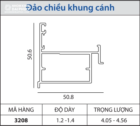 Khung cửa sổ lật trên vách C3208