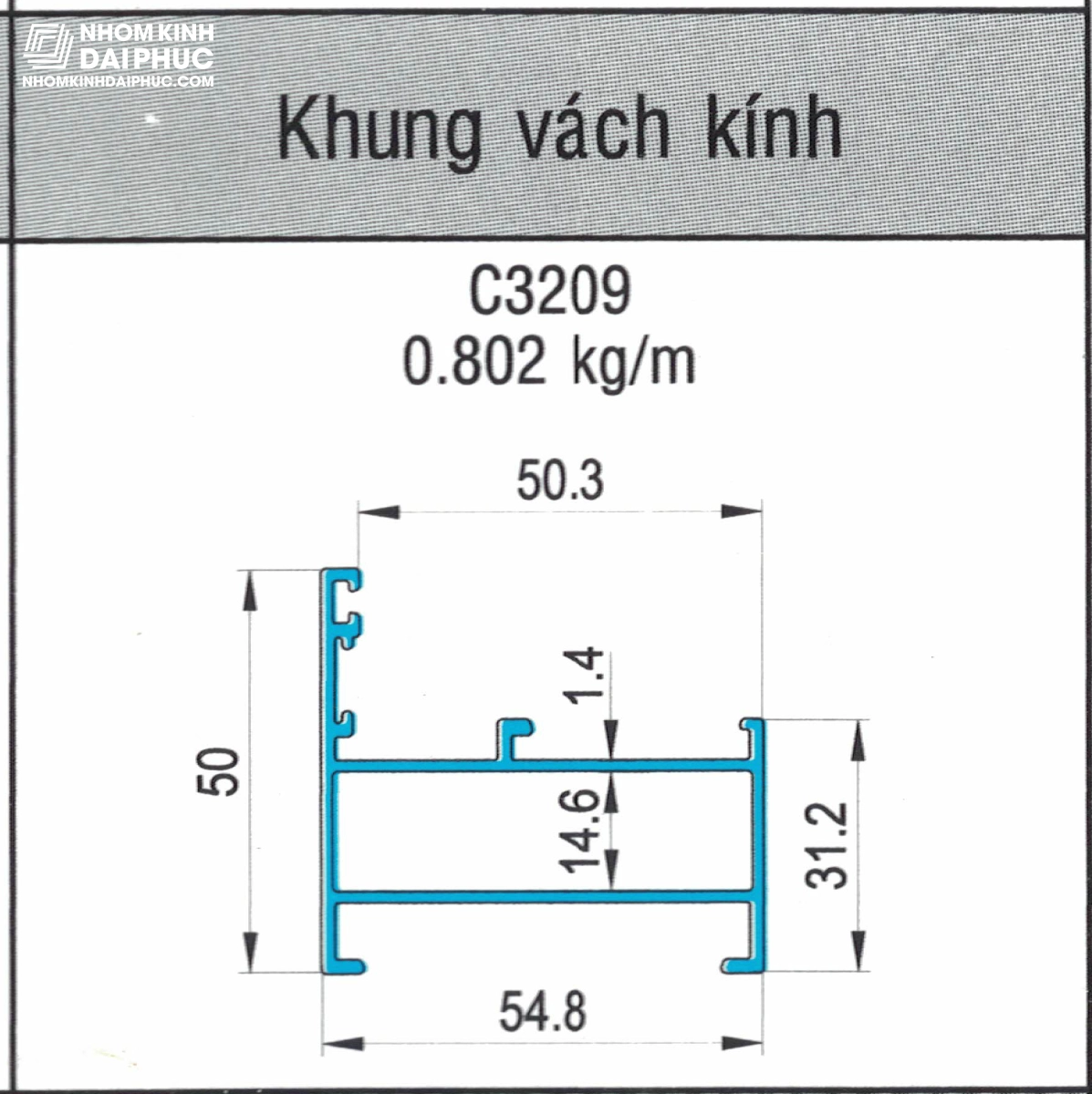 Khung bao vách cố định C3209
