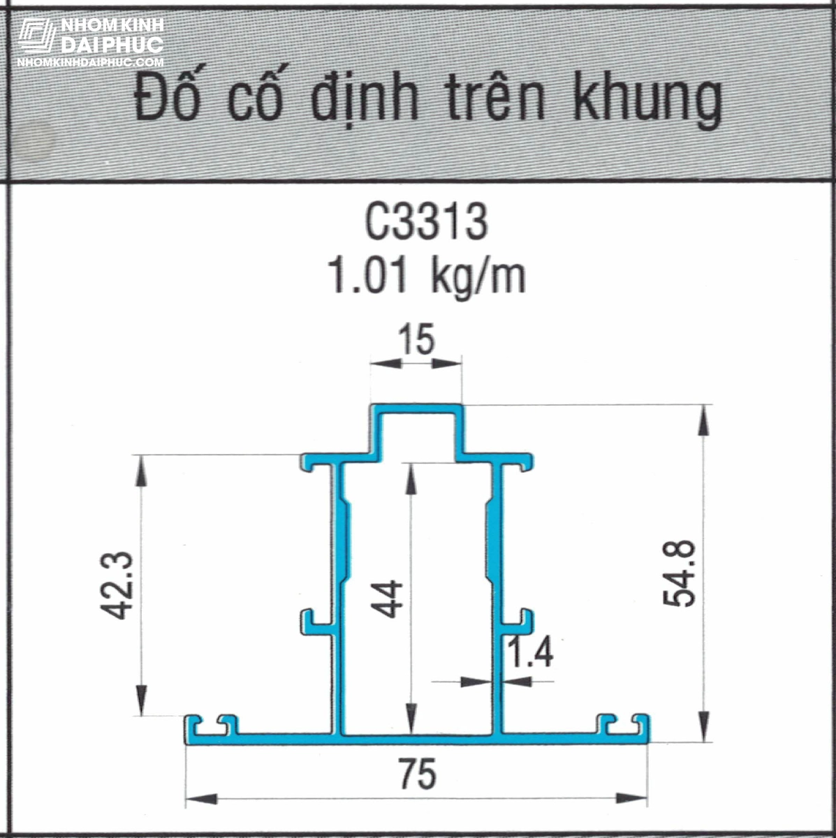 Đố tĩnh cho cửa không tách khung C3313