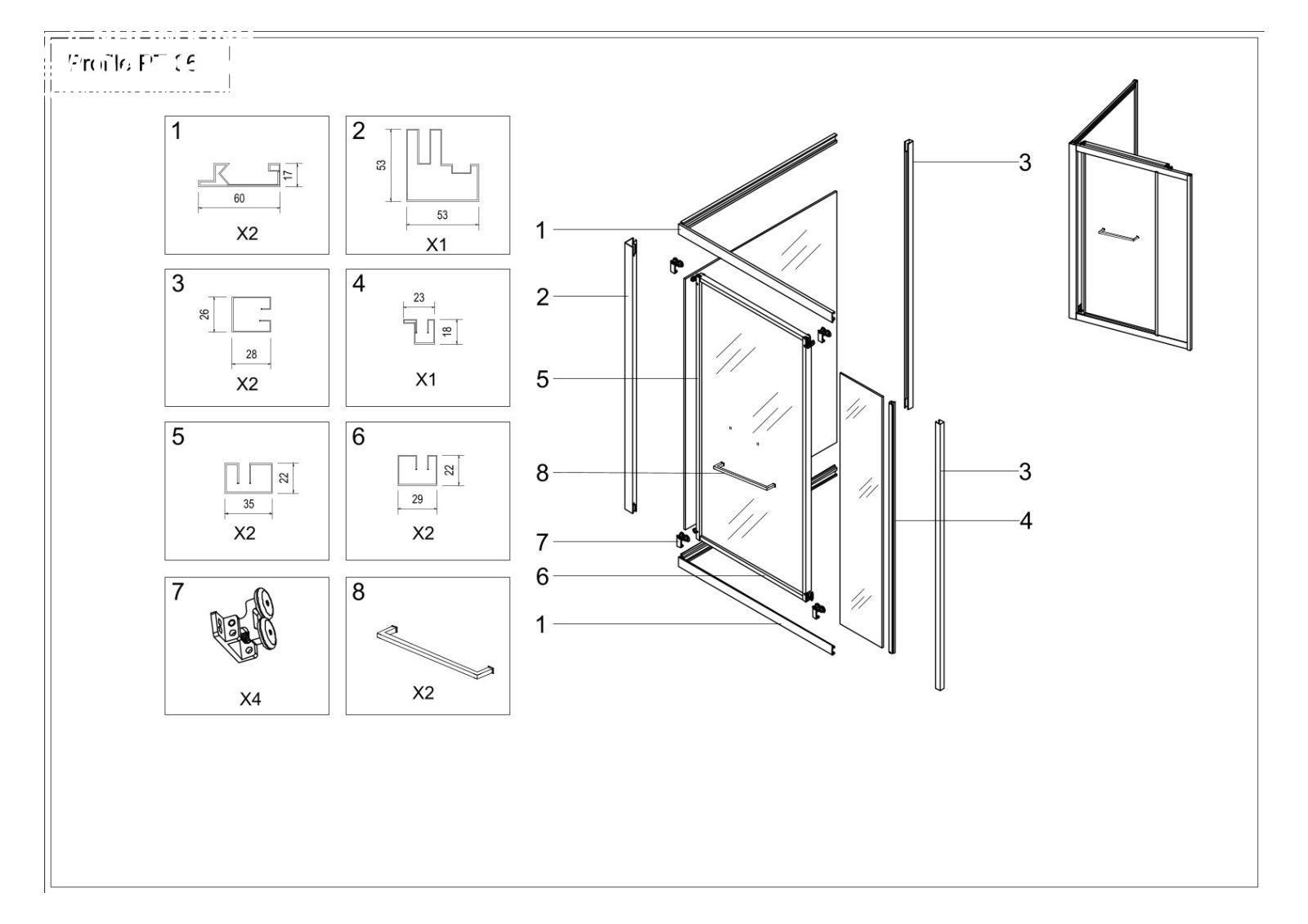 Bản vẽ phòng tắm Papo lùa 90 độ