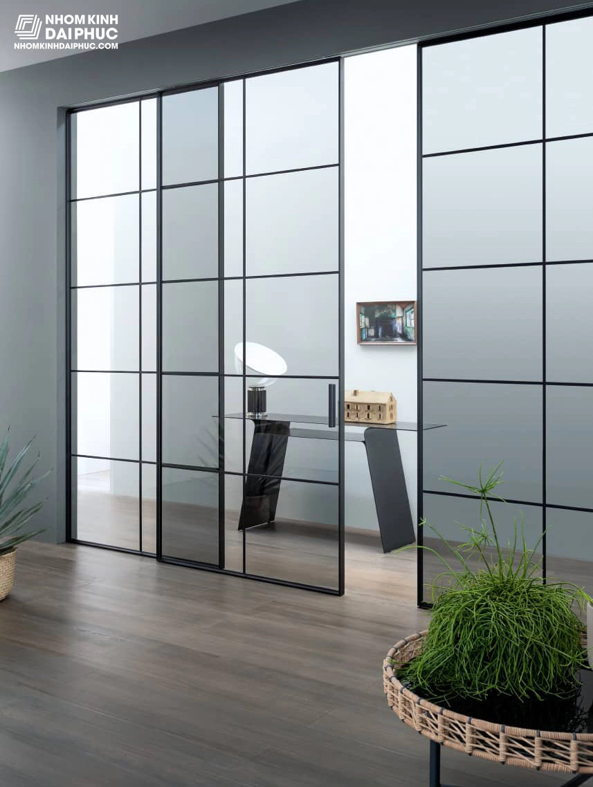 Mẫu cửa slim 1 cánh trượt 1 cánh cố định