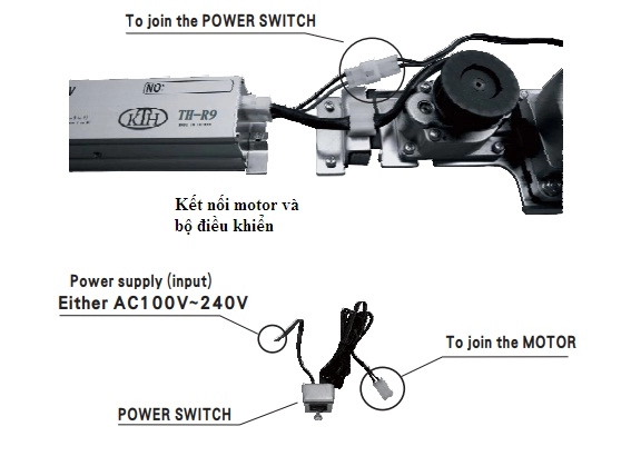 Cách kết nối nguồn, motor và bộ điều khiển TH-R9
