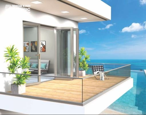 Lan can kính không trụ tay vịn nhôm Maxpro