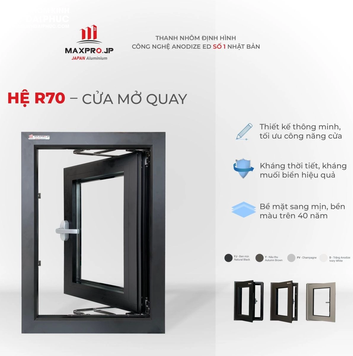 Cửa sổ nhôm maxpro hệ R70