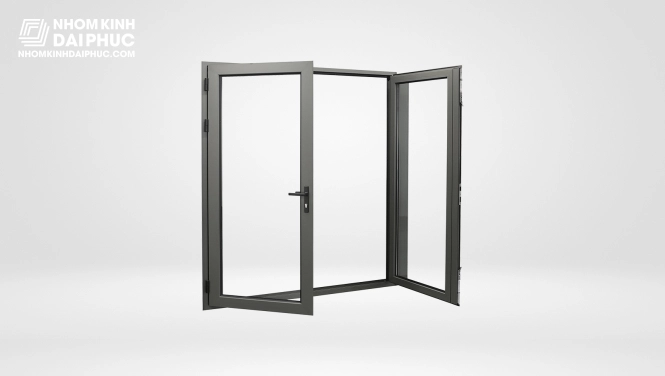 Cửa Nhôm Yongxing Hệ 55 - Cửa Đi Mở Quay 2 Cánh