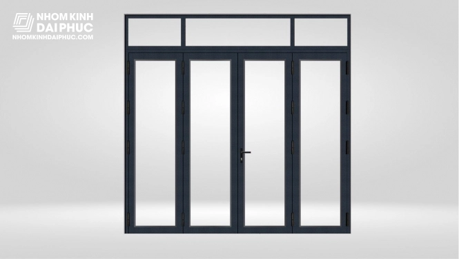 Cửa nhôm Yongxing hệ 8090 - cửa đi mở quay 4 cánh
