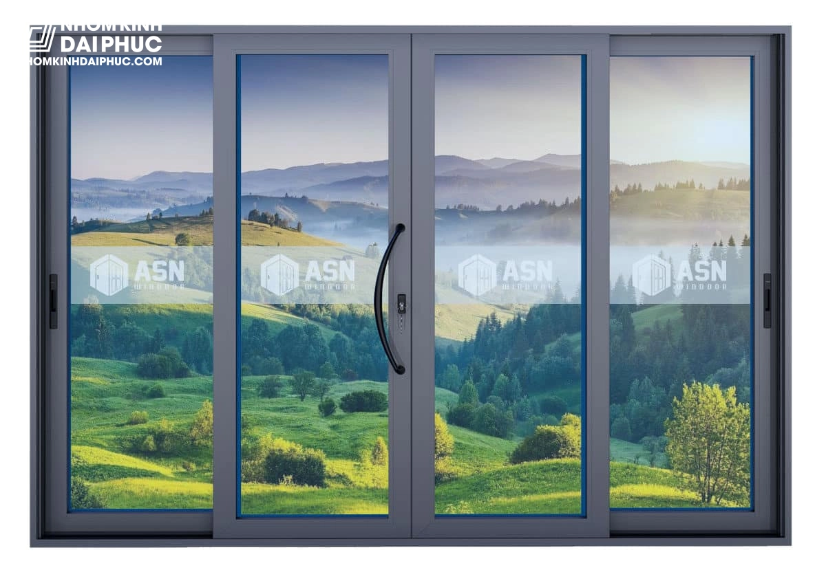 Cửa Đi Mở Trượt Nhôm Xingfa Class A Hệ A115 4 Cánh