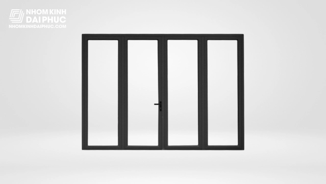 Cửa Nhôm Yongxing Hệ 55 Vát Cạnh - Cửa Đi Mở Quay 4 Cánh