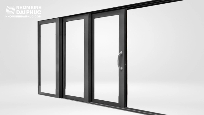 Cửa nhôm Yongxing hệ 94 mở lùa - cửa 6 cánh