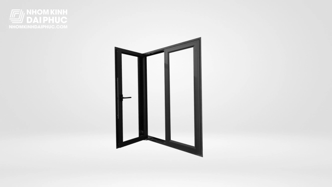 Cửa nhôm Yongxing hệ 55 vát cạnh - cửa sổ mở quay 2 cánh