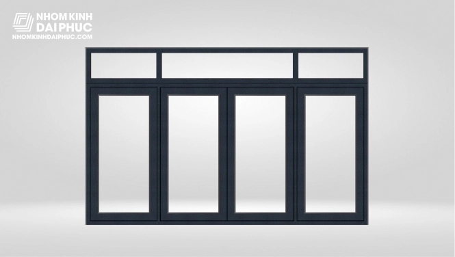 Cửa nhôm Yongxing hệ 8090 - cửa sổ mở quay 4 cánh