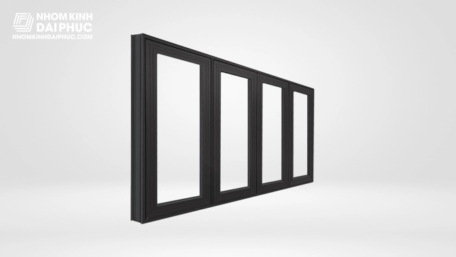 Cửa Nhôm Yongxing Hệ 55 - Cửa Sổ Mở Quay 4 Cánh