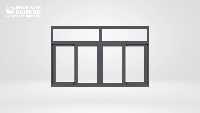 Cửa sổ lùa 4 cánh nhôm Yongxing hệ 55