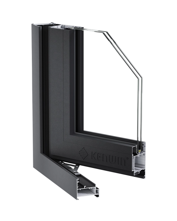 Mặt cắt cửa sổ mở quay nhôm Kenwin 55s