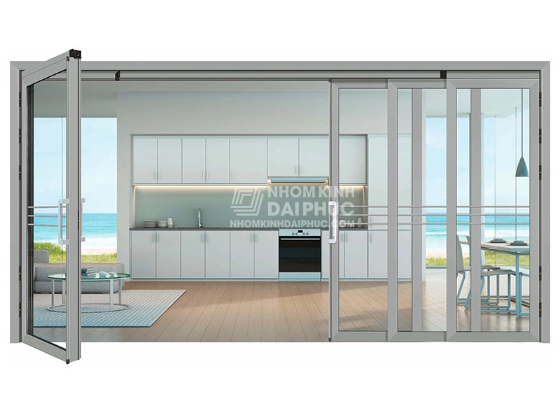Cửa trượt quay nhôm slim